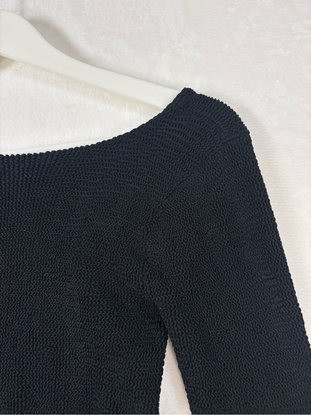 Vintage Hunza Maxxam Crinkle Backless Top Black One Size 80s 90s Made England - Picture 4 of 11